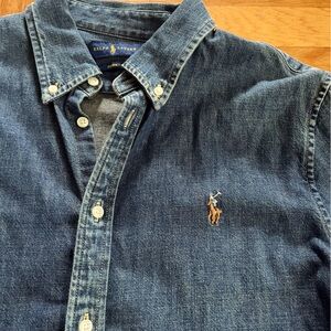 Polo Ralph Lauren denim button-down shirt women’s size XL